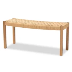 Pacari Rustic Transitional Wood Hemp Accent Bench Oak Brown - Baxton Studio -Urban Dwell Gear Outlet Store GUEST f33e22a4 1b50 451f 9499 b8ab61ac8291