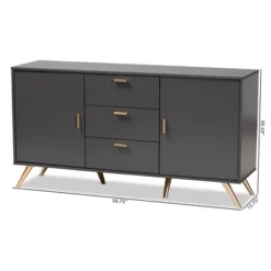 Kelson Wood 2 Door Sideboard Buffet Dark Gray/Gold - Baxton Studio -Urban Dwell Gear Outlet Store GUEST f3869892 b6bb 4681 b9bf 5fb9a31dc871