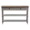 Edouard French Provincial Style Console Table With 2 Drawers - White/Light Brown - Baxton Studio