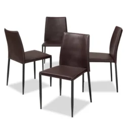Set Of 4 Pascha Modern And Contemporary Faux Leather Upholstered Dining Chairs - Baxton Studio -Urban Dwell Gear Outlet Store GUEST f3fa63c6 42ae 4233 beec 67421869e1e6