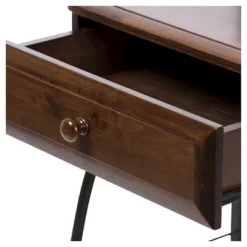 Jevenci Vintage Antique Dark Bronze Metal And Wood 1-Drawer Nightstand - Walnut - Baxton Studio -Urban Dwell Gear Outlet Store GUEST f43eddd7 0718 477b afaf 8ee4a19139a1