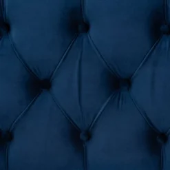 Powell Velvet Fabric Upholstered And PU Leather Ottoman Gold/Blue - Baxton Studio -Urban Dwell Gear Outlet Store GUEST f4f14b2c 949b 4d30 8579 47ce279aa146