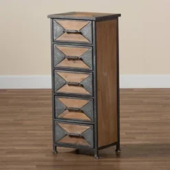 Laurel Wood 5 Drawer Cabinet Gray/Brown - Baxton Studio -Urban Dwell Gear Outlet Store GUEST f5abbe30 5880 4bfa bbfb 85ea437b2837