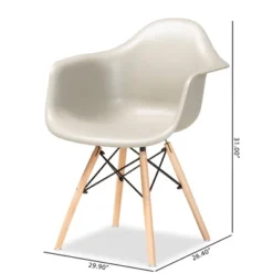 4pc Galen Plastic And Wood Dining Chair Set - Baxton Studio -Urban Dwell Gear Outlet Store GUEST f5f46447 5dc3 41a1 958f 180211302227