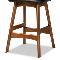 2pc Darrin Faux Leather And Wood Counter Height Barstools Black/Walnut/Brown - Baxton Studio -Urban Dwell Gear Outlet Store GUEST f6d85195 3a9e 4aed 8a27 768e8de6a669