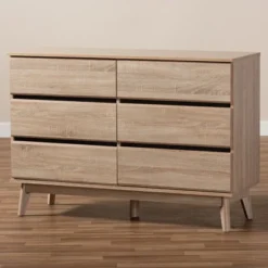 Mirren Light Oak 6 Drawer Dresser Brown, Dark Gray - Baxton Studio -Urban Dwell Gear Outlet Store GUEST f6f079fc febc 4261 8cfe 5e15eb59732a