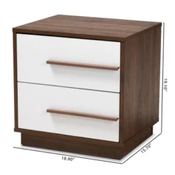 Mette Walnut Finished Wood Nightstand White - Baxton Studio -Urban Dwell Gear Outlet Store GUEST f87dd017 dfec 4784 9ae4 549e10e322b1