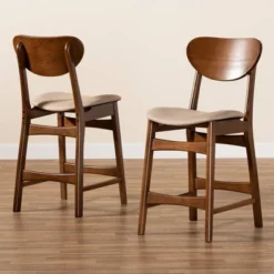 2pc Katya Fabric Upholstered And Wood Counter Height Barstool Set - Baxton Studio -Urban Dwell Gear Outlet Store GUEST f87fbad5 f186 4017 ad77 33906e84937d