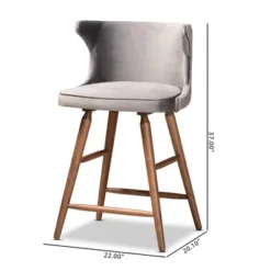 2pc Sagira Velvet Fabric Upholstered And Wood Counter Height Barstool Set - Baxton Studio 15 2pc Sagira Velvet Fabric Upholstered And Wood Counter Height Barstool Set - Baxton Studio -Urban Dwell Gear Outlet Store GUEST f8f14bcf 4127 444d a07f 1f64bc9f8d63