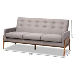 Perris Upholstered Wood Sofa Light Gray/Walnut - Baxton Studio -Urban Dwell Gear Outlet Store GUEST fb18a40e bb64 4e89 b818 f03074f2cf56