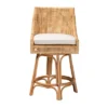 Bella Rattan Counter Stool Natural Brown/White - Baxton Studio