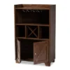 Carrie Walnut Finished Wood Wine Storage Cabinet Walnut - Baxton Studio