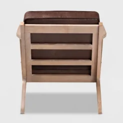 Sigrid Faux Leather Upholstered Wood Armchair Dark Brown/Antique Oak - Baxton Studio -Urban Dwell Gear Outlet Store GUEST fbf65c22 aa4d 4162 aea2 3a352785f78f