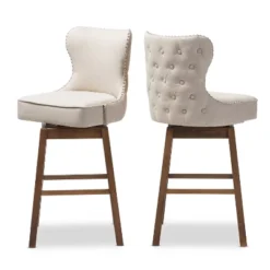 Gradisca Modern And Contemporary Wood Finishing Upholstered Barstools Set Of 2 - Baxton Studio -Urban Dwell Gear Outlet Store GUEST fc2bee99 04e1 43ed 976f c9ccbd6fe9c3