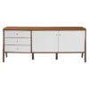 Harlow Mid-century Modern Scandinavian Style Wood Sideboard Storage Cabinet - Walnut/White - Baxton Studio