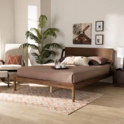 Sadler Mid-Century Modern Platform Bed Walnut/Brown - Baxton Studio 13 Sadler Mid-Century Modern Platform Bed Walnut/Brown - Baxton Studio -Urban Dwell Gear Outlet Store GUEST fcfc99ca f83b 4c87 b52a 13015fd2212b