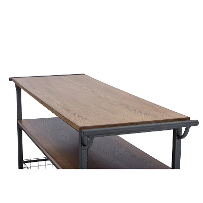 Lancashire Wood & Metal Kitchen Cart Brown - Baxton Studio 1 Lancashire Wood & Metal Kitchen Cart Brown - Baxton Studio