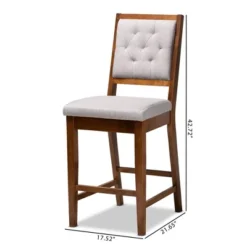 2pc Gideon Fabric Upholstered And Wood Counter Height Barstool Set - Baxton Studio -Urban Dwell Gear Outlet Store GUEST fe45ebc4 88cf 4bba 80a3 36ffca83b67b