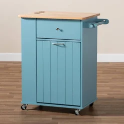 Liona Sky Wood Kitchen Storage Cart Blue/Natural - Baxton Studio 23 Liona Sky Wood Kitchen Storage Cart Blue/Natural - Baxton Studio -Urban Dwell Gear Outlet Store GUEST fec97e39 44a6 4b75 a05f 40c6190e3e0d