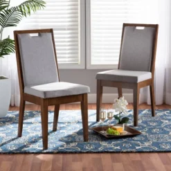 2pc Octavia Wood Dining Chair Set - Baxton Studio -Urban Dwell Gear Outlet Store GUEST ff2d5c48 a3d0 4fb6 a884 1ae4e68627ee